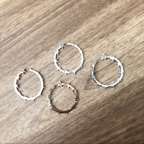 Star Earrings Stud Hoop - Picture 6 of 6